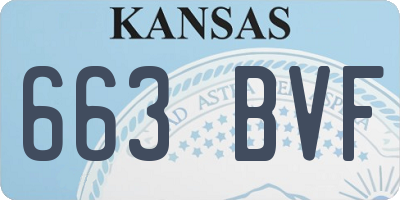 KS license plate 663BVF