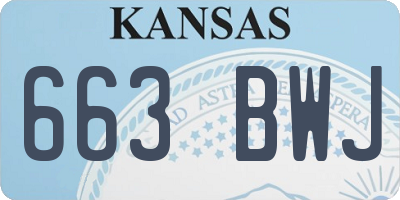 KS license plate 663BWJ