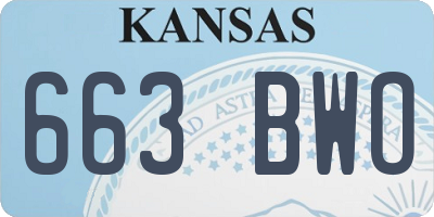 KS license plate 663BWO