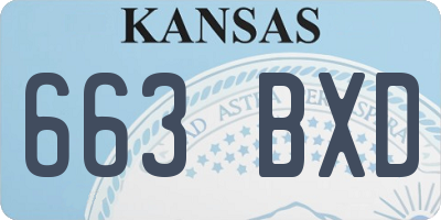 KS license plate 663BXD