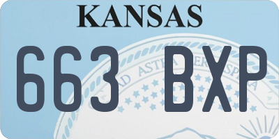 KS license plate 663BXP