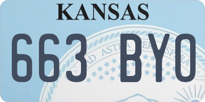 KS license plate 663BYO