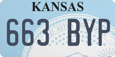 KS license plate 663BYP