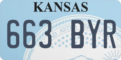 KS license plate 663BYR