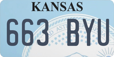 KS license plate 663BYU