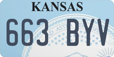 KS license plate 663BYV