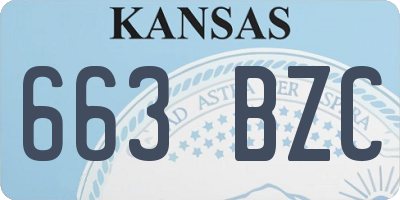 KS license plate 663BZC
