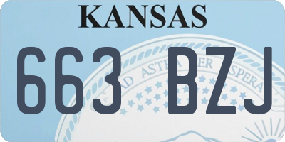 KS license plate 663BZJ