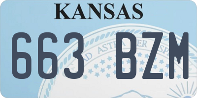 KS license plate 663BZM