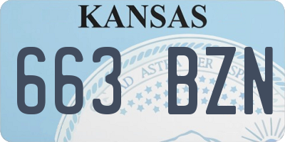 KS license plate 663BZN
