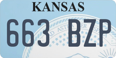 KS license plate 663BZP