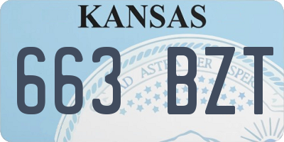 KS license plate 663BZT