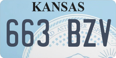 KS license plate 663BZV