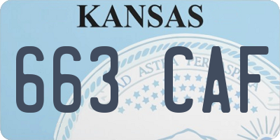 KS license plate 663CAF