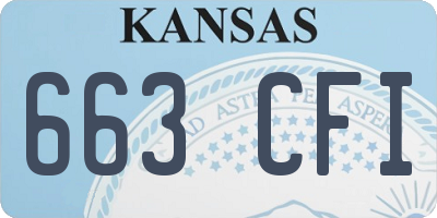 KS license plate 663CFI