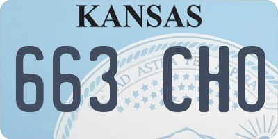 KS license plate 663CHO