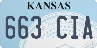 KS license plate 663CIA