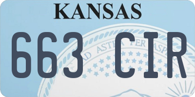 KS license plate 663CIR