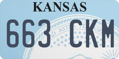 KS license plate 663CKM