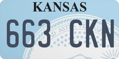 KS license plate 663CKN