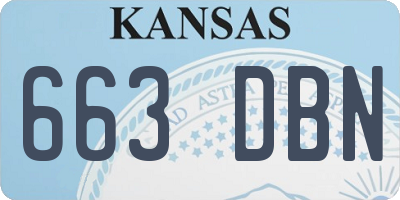 KS license plate 663DBN