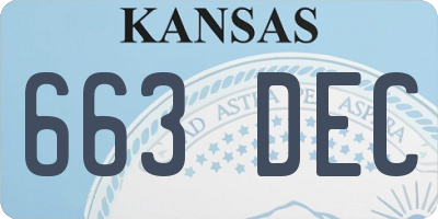 KS license plate 663DEC