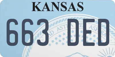 KS license plate 663DED