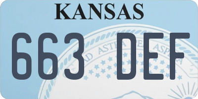 KS license plate 663DEF
