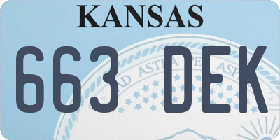 KS license plate 663DEK
