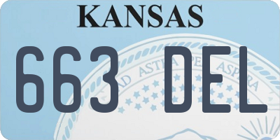 KS license plate 663DEL