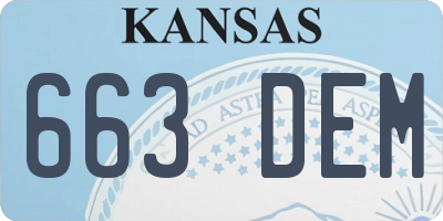 KS license plate 663DEM