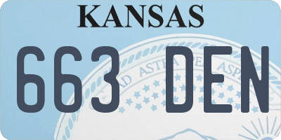 KS license plate 663DEN