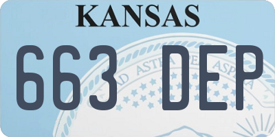 KS license plate 663DEP