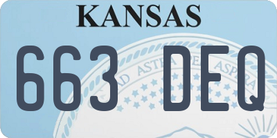 KS license plate 663DEQ