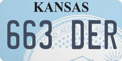 KS license plate 663DER