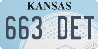 KS license plate 663DET