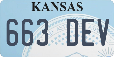 KS license plate 663DEV