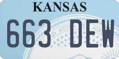 KS license plate 663DEW