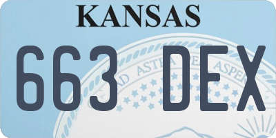 KS license plate 663DEX