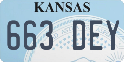 KS license plate 663DEY