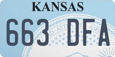 KS license plate 663DFA