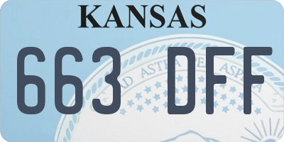 KS license plate 663DFF