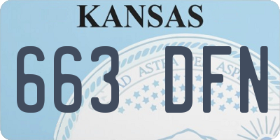 KS license plate 663DFN