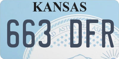 KS license plate 663DFR