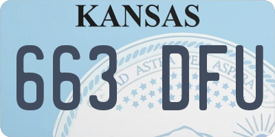 KS license plate 663DFU