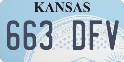 KS license plate 663DFV