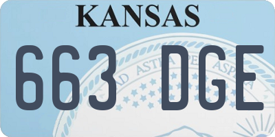 KS license plate 663DGE
