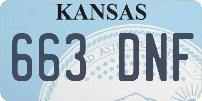 KS license plate 663DNF
