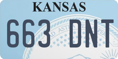 KS license plate 663DNT