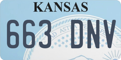 KS license plate 663DNV